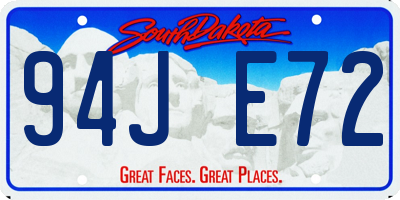 SD license plate 94JE72