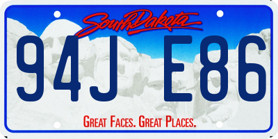 SD license plate 94JE86