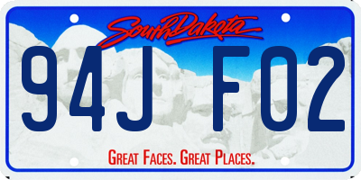 SD license plate 94JF02