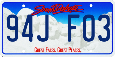 SD license plate 94JF03