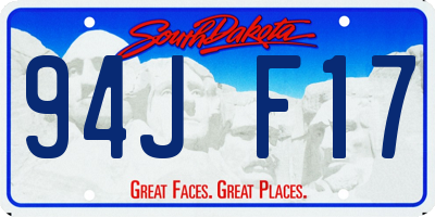 SD license plate 94JF17