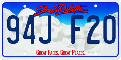 SD license plate 94JF20