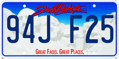 SD license plate 94JF25