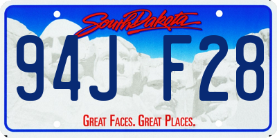 SD license plate 94JF28