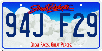 SD license plate 94JF29