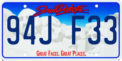 SD license plate 94JF33