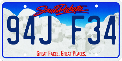 SD license plate 94JF34