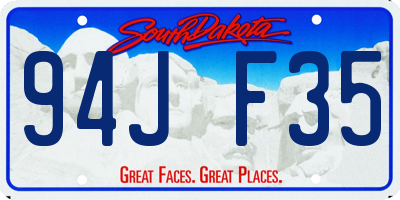 SD license plate 94JF35