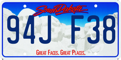 SD license plate 94JF38