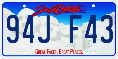 SD license plate 94JF43