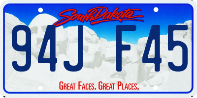 SD license plate 94JF45