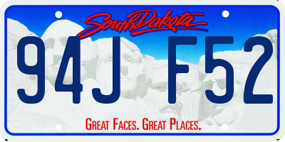 SD license plate 94JF52