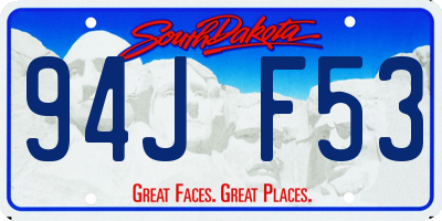 SD license plate 94JF53