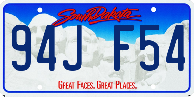 SD license plate 94JF54