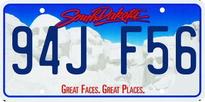 SD license plate 94JF56