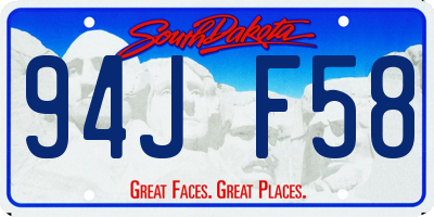 SD license plate 94JF58