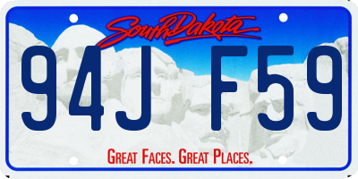 SD license plate 94JF59