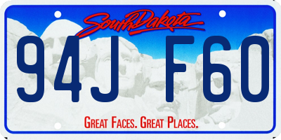SD license plate 94JF60