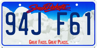 SD license plate 94JF61