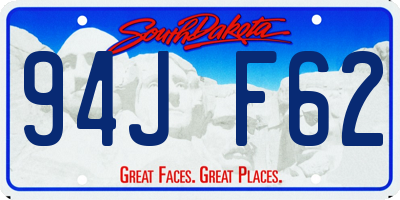 SD license plate 94JF62