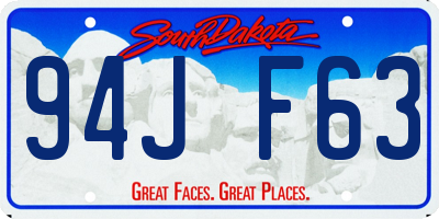 SD license plate 94JF63