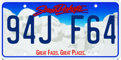 SD license plate 94JF64