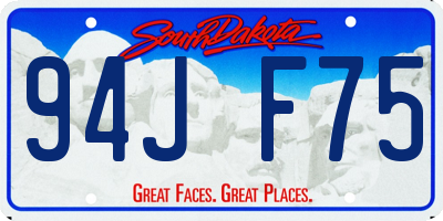 SD license plate 94JF75