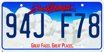 SD license plate 94JF78