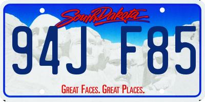 SD license plate 94JF85