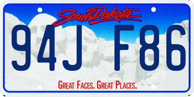 SD license plate 94JF86