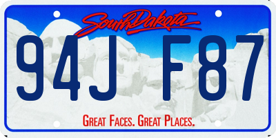 SD license plate 94JF87