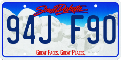 SD license plate 94JF90