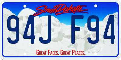SD license plate 94JF94