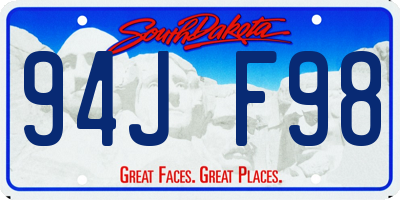 SD license plate 94JF98