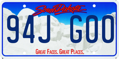 SD license plate 94JG00