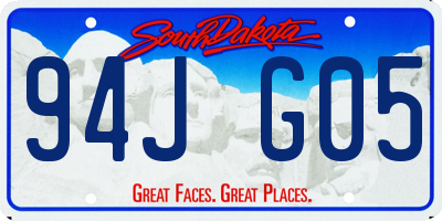 SD license plate 94JG05