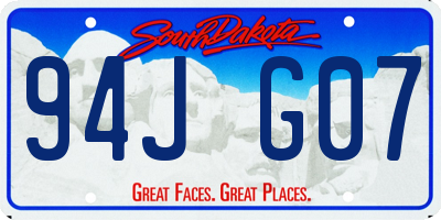 SD license plate 94JG07