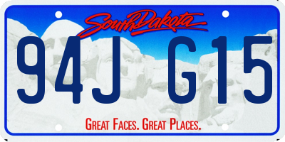 SD license plate 94JG15