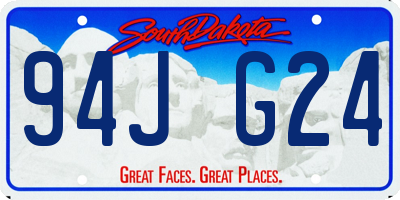 SD license plate 94JG24