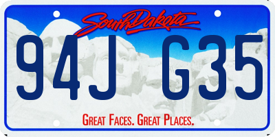 SD license plate 94JG35