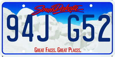 SD license plate 94JG52