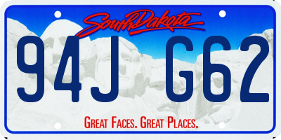 SD license plate 94JG62