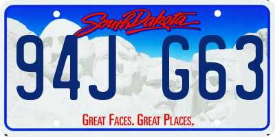 SD license plate 94JG63