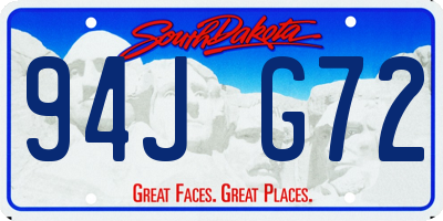 SD license plate 94JG72
