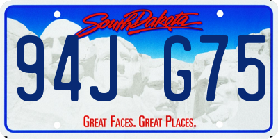 SD license plate 94JG75
