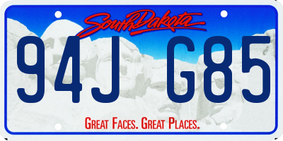 SD license plate 94JG85