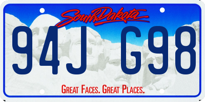 SD license plate 94JG98