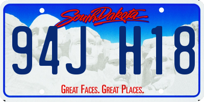SD license plate 94JH18