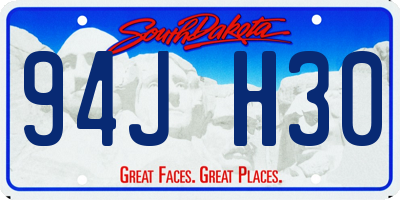 SD license plate 94JH30