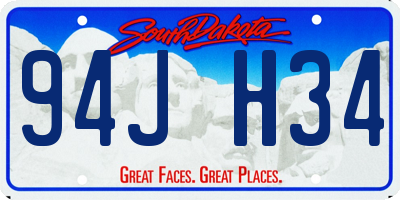 SD license plate 94JH34